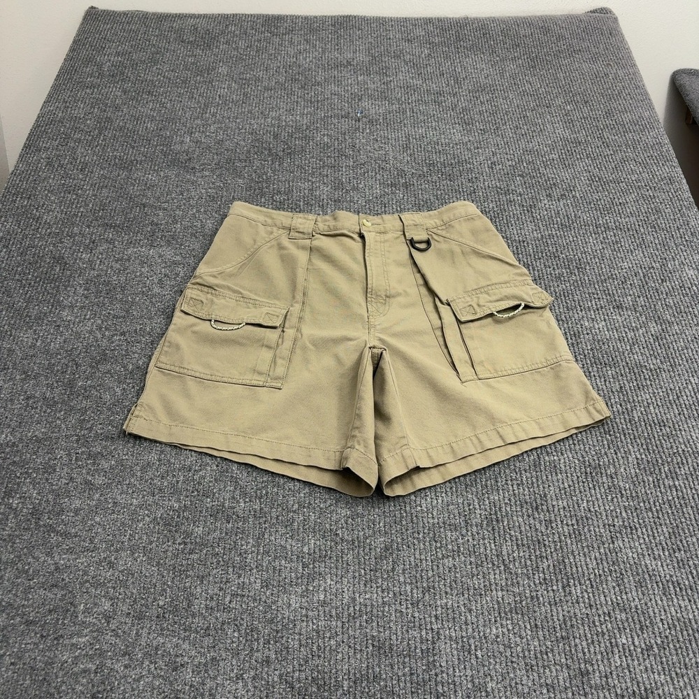 Columbia PFG Cargo Shorts Mens L Khaki Cotton Performance Fishing Gear Outdoor